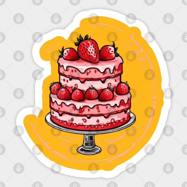 Cute strawberry cake gift ideas Sticker by WeLoveAnimals